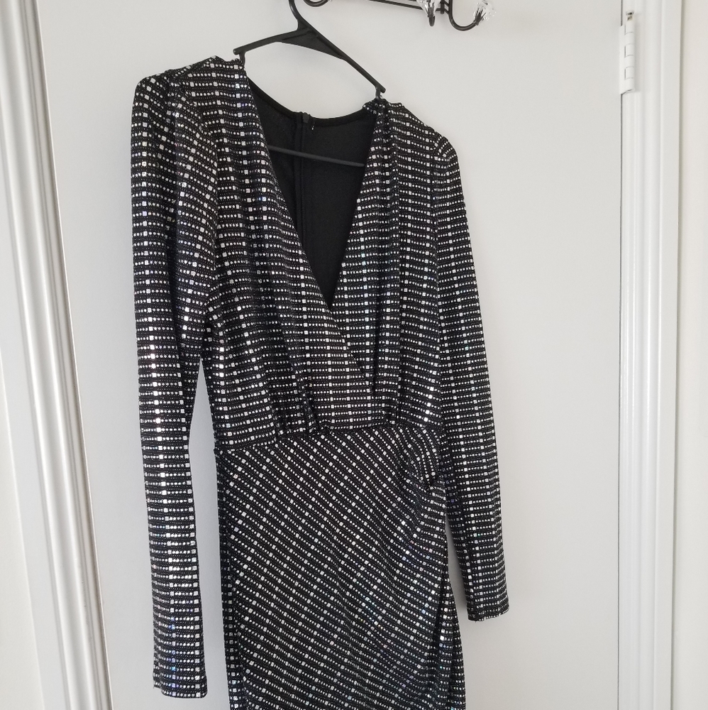 Long sleeve sequin dress